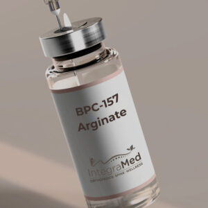 BPC-157 peptide injection vial with arginate – pharmaceutical-grade healing peptide for injury recovery and inflammation support