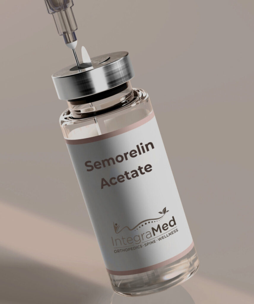 Sermorelin peptide vial for growth hormone support and anti-aging therapy