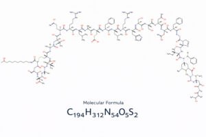 Cagrilintide molecular structure diagram showing amylin analog peptide with molecular formula used in weight management research