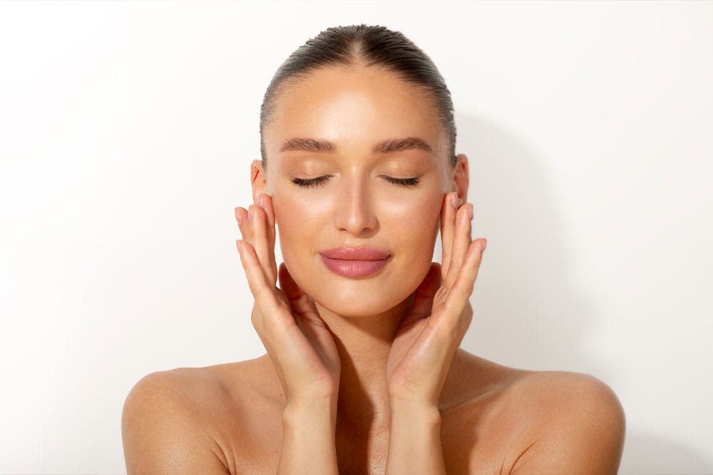 Portrait of a microneedling patient with beautiful skin in Boynton Beach.